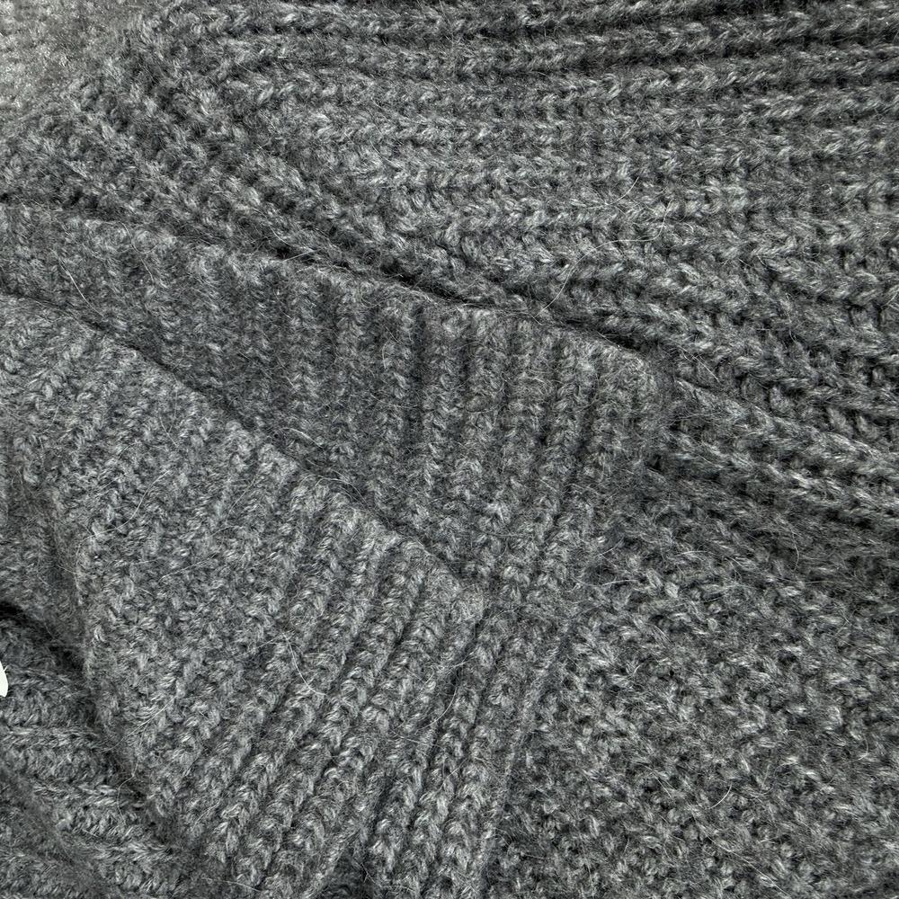 J. Crew Sweater Women's Medium Gray Full Zip Alpaca Wool Blend Cardigan - Picture 3 of 9